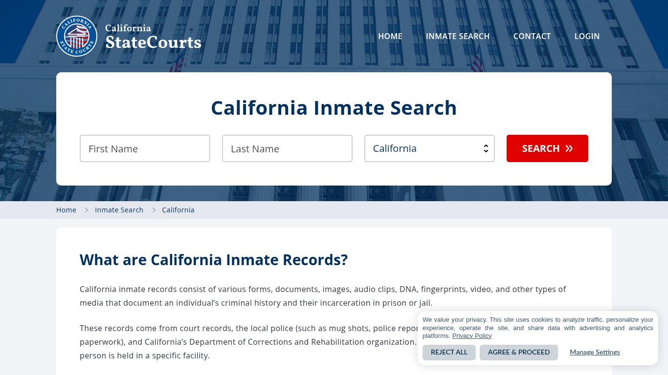 California Inmate Search, Prison and Jail Information - StateCourts